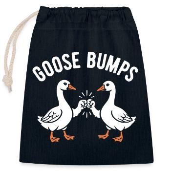 Goose bumps - Geese with Fistbump - Word Game - Closable cotton gift bag (25x30cm) - navy - Front