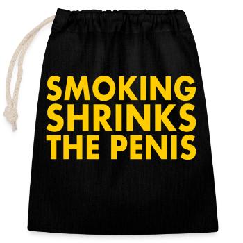 Smoking shrinks the penis - Closable cotton gift bag (25x30cm) - black - Front