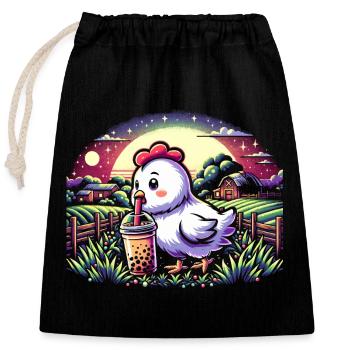 Lustiges Boba-tee-liebhaber-bubble-tea-getränk - Verschließbarer Geschenkbeutel aus Baumwolle (25x30cm) - Schwarz - Vorne