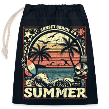 Surfen und Sommer im Vintage Style auf Hawaii - Verschließbarer Geschenkbeutel aus Baumwolle (25x30cm) - Navy - Vorne