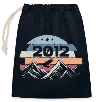 Anniversaire original 2012 Millésime 2012 - Sac cadeau en coton avec cordon (25 x 30 cm) - bleu marine - Devant