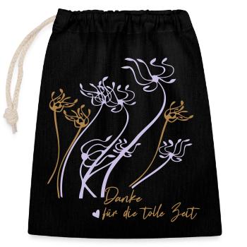 Thank you for the great time - Closable cotton gift bag (25x30cm) - black - Front