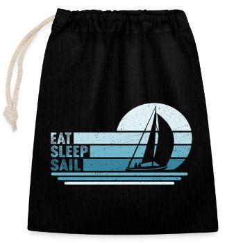 Manger Dormir Naviguer - Sac cadeau en coton avec cordon (25 x 30 cm) - noir - Devant