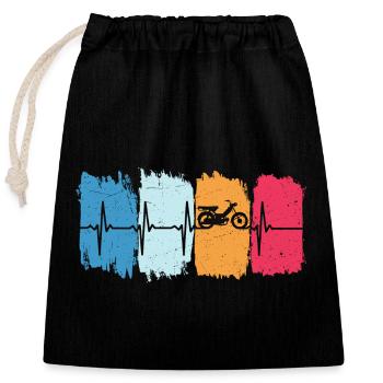 Cyclomoteur rétro heartbeat cyclomoteur - Sac cadeau en coton avec cordon (25 x 30 cm) - noir - Devant