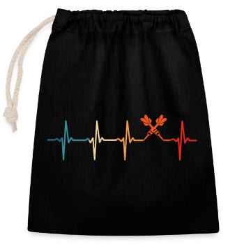 Fléchettes heartbeat joueur de fléchettes - Sac cadeau en coton avec cordon (25 x 30 cm) - noir - Devant