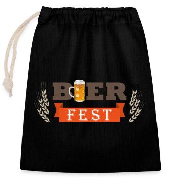 Bierfest Maßkrug - Verschließbarer Geschenkbeutel aus Baumwolle (25x30cm) - Schwarz - Vorne