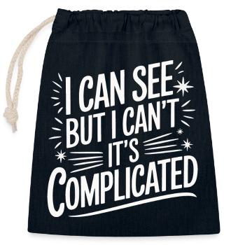 Blind blindness Visually impaired people - Closable cotton gift bag (25x30cm) - navy - Front