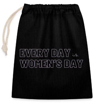 EVERY DAY is WOMEN's DAY <3 - Verschließbarer Geschenkbeutel aus Baumwolle (25x30cm) - Schwarz - Vorne