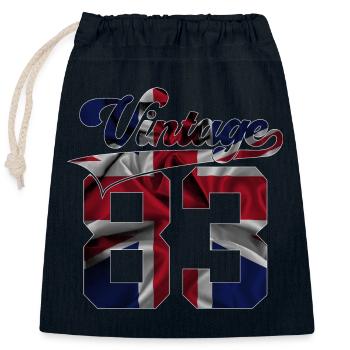 42ND BIRTHDAY UK VINTAGE 1983 - Closable cotton gift bag (25x30cm) - navy - Front