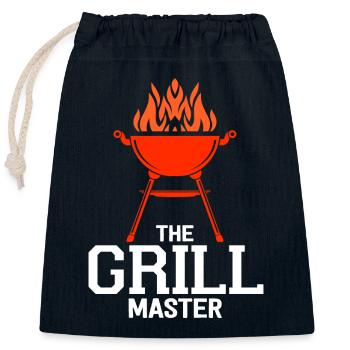 Grillen Grill BBQ Sommer Fest Geschenkidee - Verschließbarer Geschenkbeutel aus Baumwolle (25x30cm) - Navy - Vorne