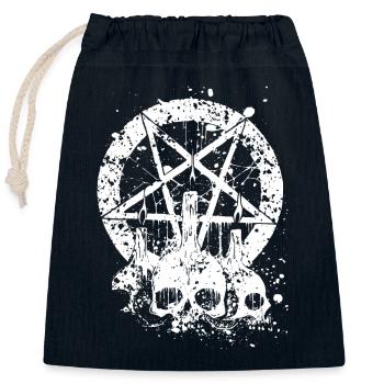 Gothic Skull - Verschließbarer Geschenkbeutel aus Baumwolle (25x30cm) - Navy - Vorne