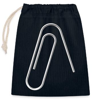 Paper Clip reset Helpdesk PC Technician Nerd Geek - Closable cotton gift bag (25x30cm) - navy - Front