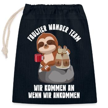 Faultier Gruppe Wandergruppe Berg Wanderung - Verschließbarer Geschenkbeutel aus Baumwolle (25x30cm) - Navy - Vorne