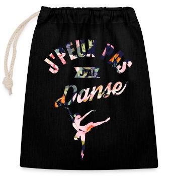 J'Peux Pas J'Ai Danse - Sac cadeau en coton avec cordon (25 x 30 cm) - noir - Devant