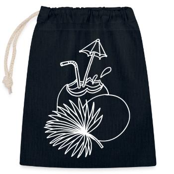 Coconut Drink - Closable cotton gift bag (25x30cm) - navy - Front