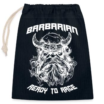 Barbarian in RPG Ready To Rage - Closable cotton gift bag (25x30cm) - navy - Front