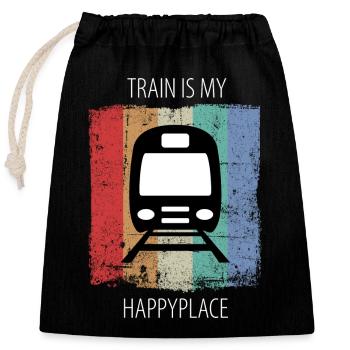 Train Railway Railroad Worker Trains Train Driver - Closable cotton gift bag (25x30cm) - black - Front