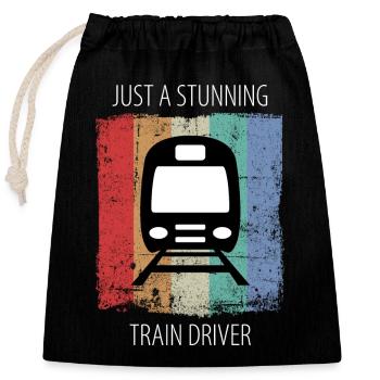 Train Railway Railroad Worker Trains Train Driver - Closable cotton gift bag (25x30cm) - black - Front