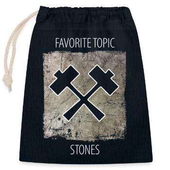 Stonemason Stone Sculptor Saying - Closable cotton gift bag (25x30cm) - navy - Front
