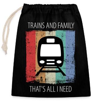 Train Railway Railroad Worker Trains Train Driver - Closable cotton gift bag (25x30cm) - black - Front