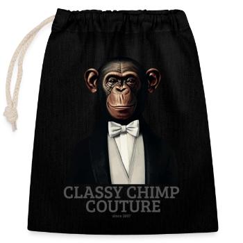 Classy Chimp Couture | Elegant Monkey in Tuxedo - Closable cotton gift bag (25x30cm) - black - Front