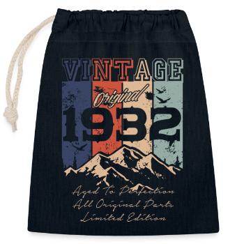 Legendärer Jahrgang 1932 - Verschließbarer Geschenkbeutel aus Baumwolle (25x30cm) - Navy - Vorne