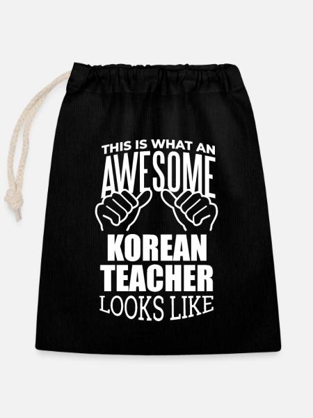 Koreanisch Koreanisch Koreanisch - Verschließbarer Geschenkbeutel aus Baumwolle (25x30cm) - Schwarz