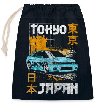 Japan Art Manga Historical - Closable cotton gift bag (25x30cm) - navy - Front