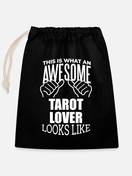 Tarot Tarot Tarot - Verschließbarer Geschenkbeutel aus Baumwolle (25x30cm) - Schwarz
