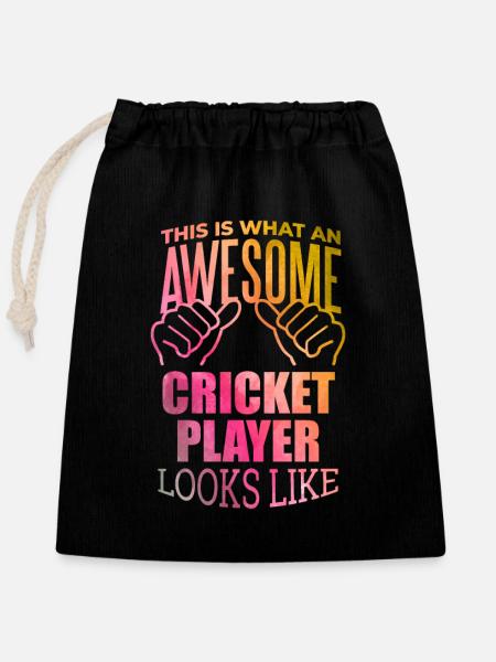 Cricket Cricket Cricket - Verschließbarer Geschenkbeutel aus Baumwolle (25x30cm) - Schwarz