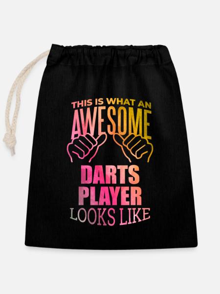 Darts Darts Darts - Verschließbarer Geschenkbeutel aus Baumwolle (25x30cm) - Schwarz