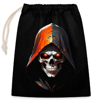 Skull - Verschließbarer Geschenkbeutel aus Baumwolle (25x30cm) - Schwarz - Vorne