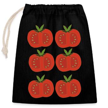 tomaten 6fach - Verschließbarer Geschenkbeutel aus Baumwolle (25x30cm) - Schwarz - Vorne
