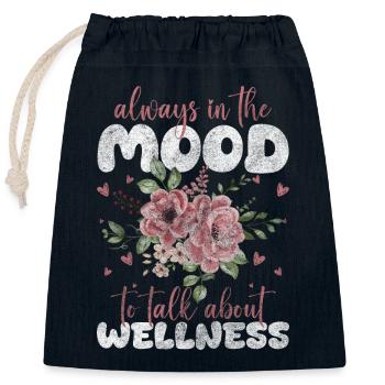 Wellness Geist Gesund Ausflug - Verschließbarer Geschenkbeutel aus Baumwolle (25x30cm) - Navy - Vorne