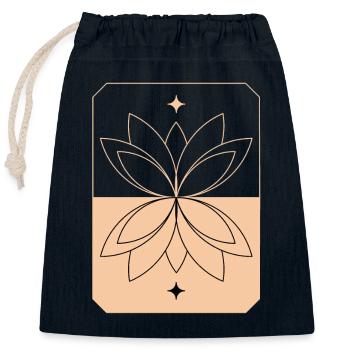 Lotus - Verschließbarer Geschenkbeutel aus Baumwolle (25x30cm) - Navy - Vorne