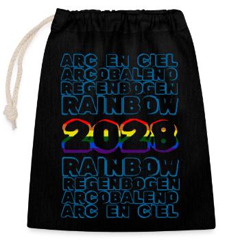 2028 2028 - Closable cotton gift bag (25x30cm) - black - Front