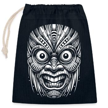 Maske - Verschließbarer Geschenkbeutel aus Baumwolle (25x30cm) - Navy - Vorne