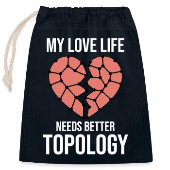 GIS Topology Data Clean Up Geo Love Humor - Closable cotton gift bag (25x30cm) - navy - Front