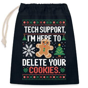 Tech Support Cookie Saying - Closable cotton gift bag (25x30cm) - navy - Front