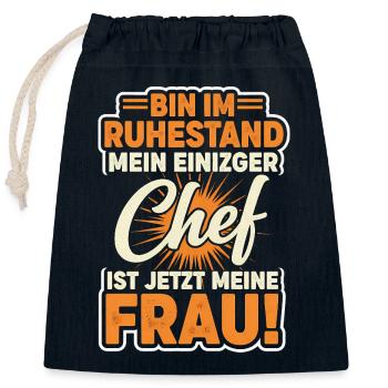 Mein Einziger Chef Meine Frau Rentner Rente Lustig - Closable cotton gift bag (25x30cm) - navy - Front