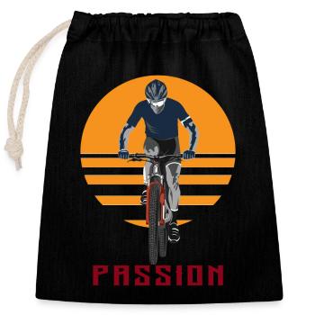 Bike - Closable cotton gift bag (25x30cm) - black - Front