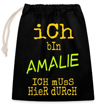 Amalie Amalie - Verschließbarer Geschenkbeutel aus Baumwolle (25x30cm) - Schwarz - Vorne