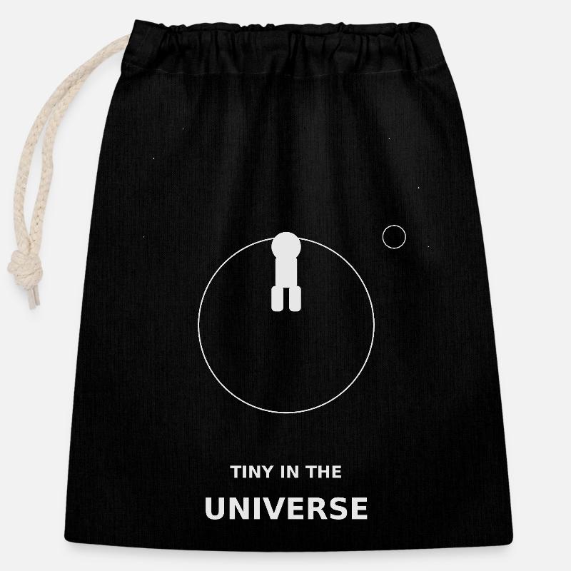 Tiny dans l’Univers - Sac cadeau en coton avec cordon (25 x 30 cm) - noir