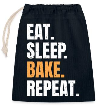 Eat Sleep Bake Repeat Baking Baker Profession Hobby - Closable cotton gift bag (25x30cm) - navy - Front
