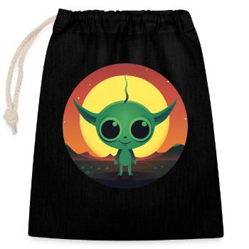 Coucher de soleil extraterrestre - Sac cadeau en coton avec cordon (25 x 30 cm) - noir - Devant