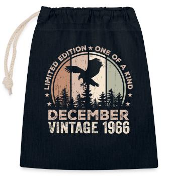 Incomparable since December 1966 58 Anniversary - Closable cotton gift bag (25x30cm) - navy - Front