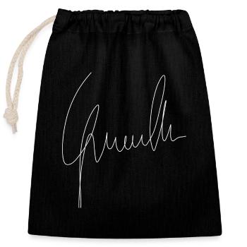 Growth - Closable cotton gift bag (25x30cm) - black - Front