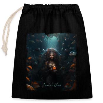 Dans l'antre de la sirène - Sac cadeau en coton avec cordon (25 x 30 cm) - noir - Devant