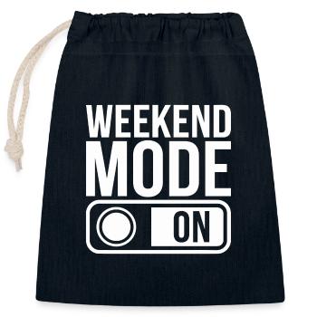 Weekend Mode On - Verschließbarer Geschenkbeutel aus Baumwolle (25x30cm) - Navy - Vorne