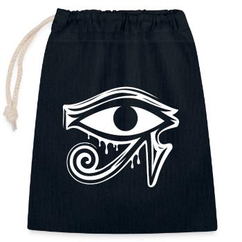 Auge des Horus Ägypten Symbol - Verschließbarer Geschenkbeutel aus Baumwolle (25x30cm) - Navy - Vorne